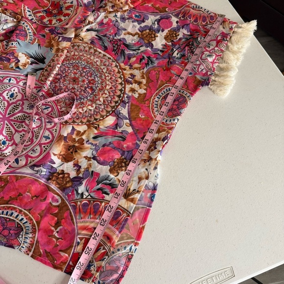 Umgee Kimono Medallion Floral Tassle Coverup Cardigan Colorful Women’s Size 1XL - Picture 8 of 13